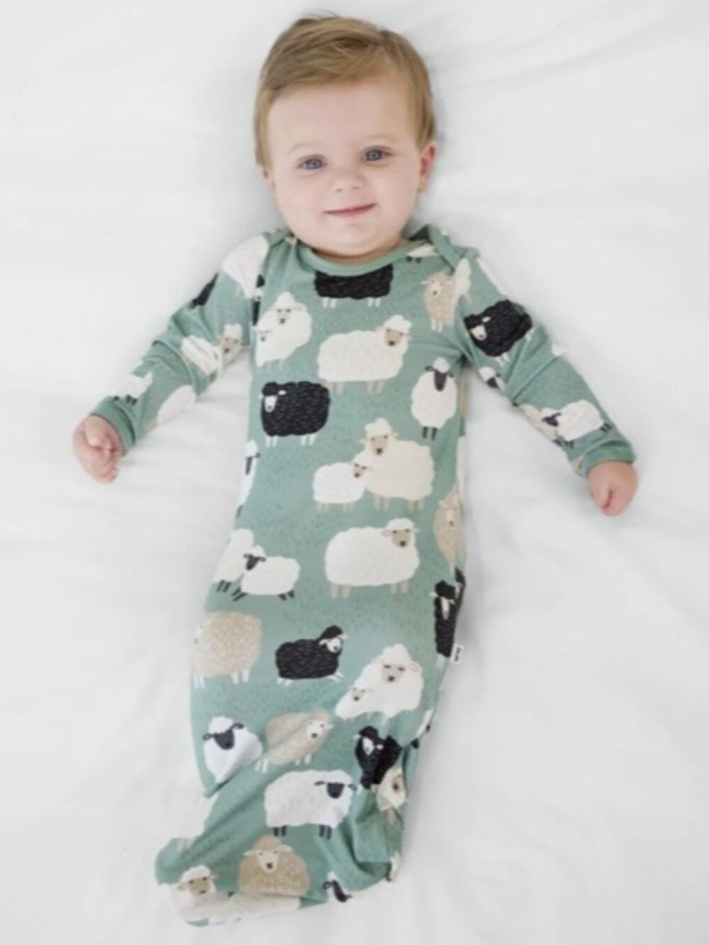 NEW Little Sleepies Long Sleeve Baby Infant Gown Black Sheep Sheepies Bamboo